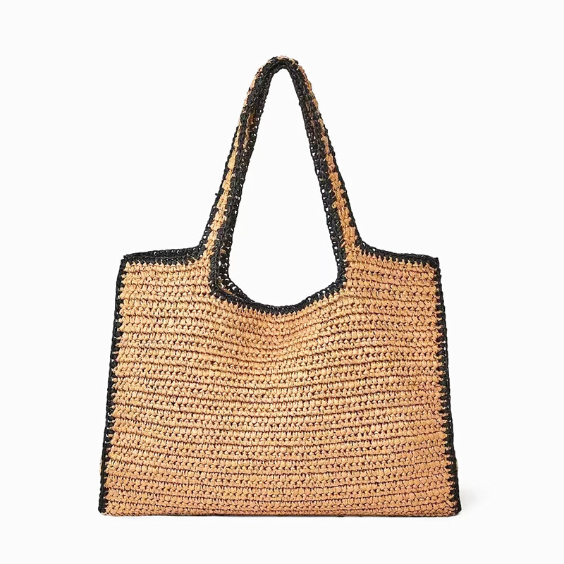 Crochet Bag Raffia - 여성을위한 짚으로 짠 토트 백 어깨