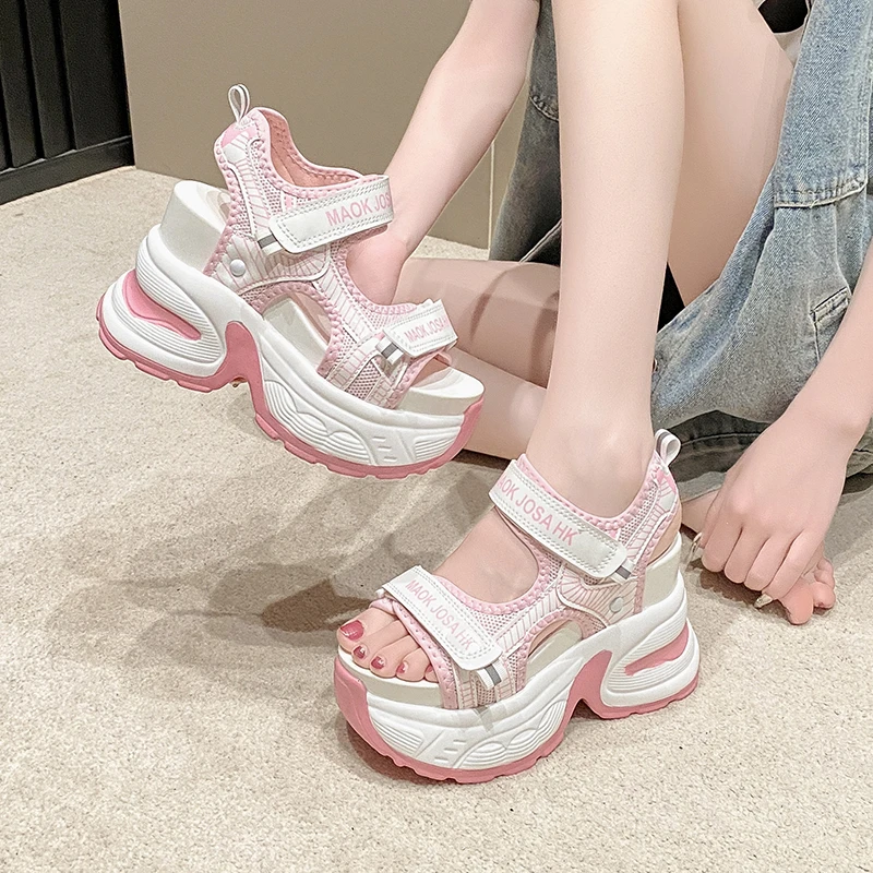 여성용 하이 플랫폼 샌들, 여름 메쉬 청키 스니커즈,  - Wedge Espadrille Women 리뷰 및 가격