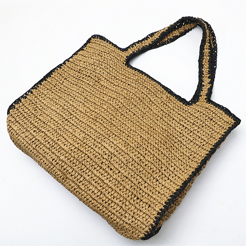 여성을위한 짚으로 짠 토트 백 어깨 라피아 가방 등나무 - Crochet Bag Raffia 리뷰 및 가격