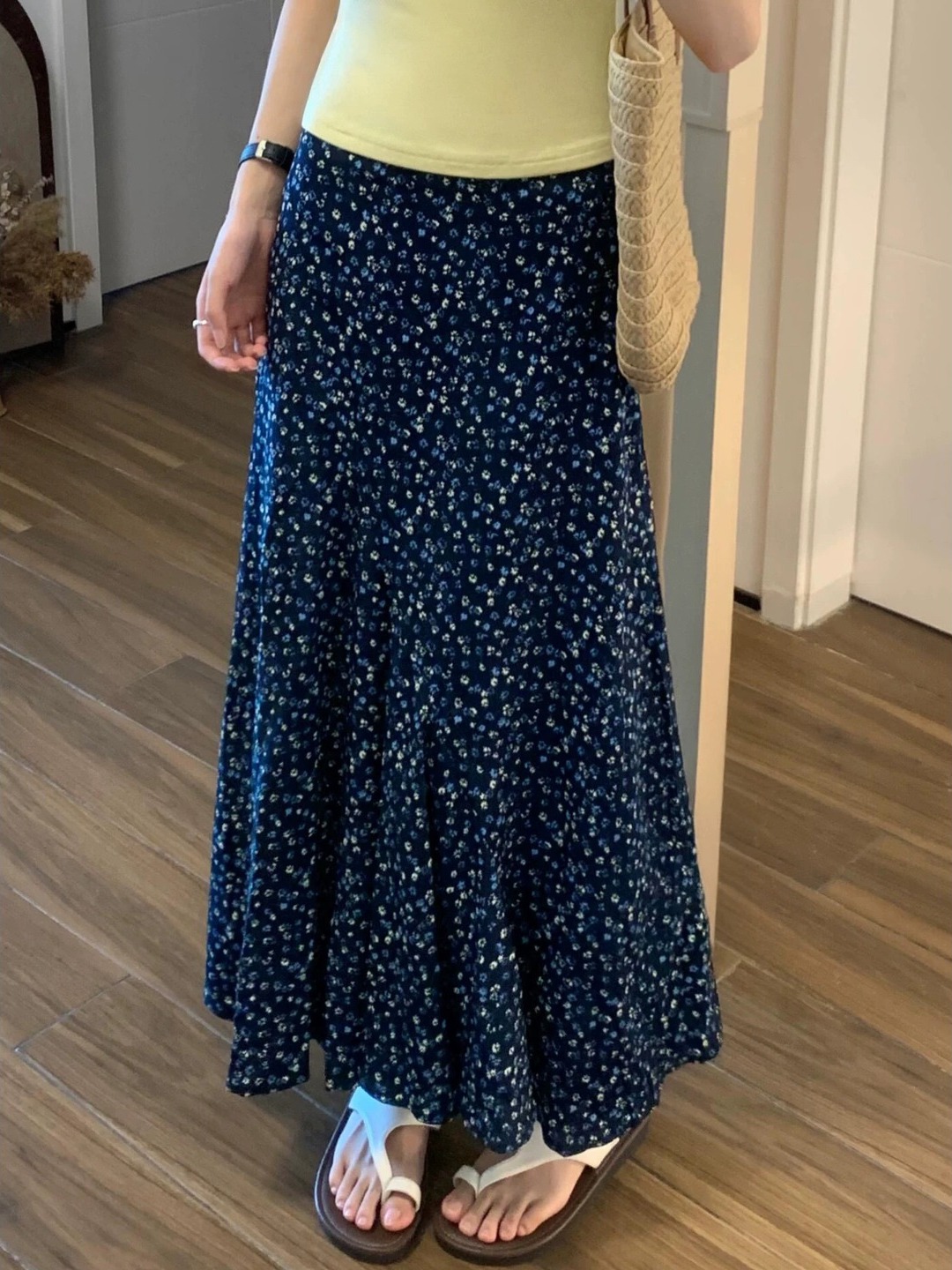 플러스 사이즈 꽃무늬 프린트 A라인 미디 스커트 하이  - Midi Skirt Floral 리뷰 및 가격
