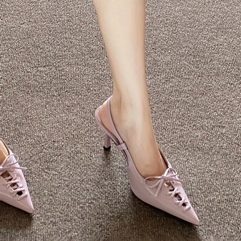 유럽풍 포인티드 토, 슬림 힐, 리본 장식, 스트랩 하 - Sandal Strappy Heeled 리뷰 및 가격