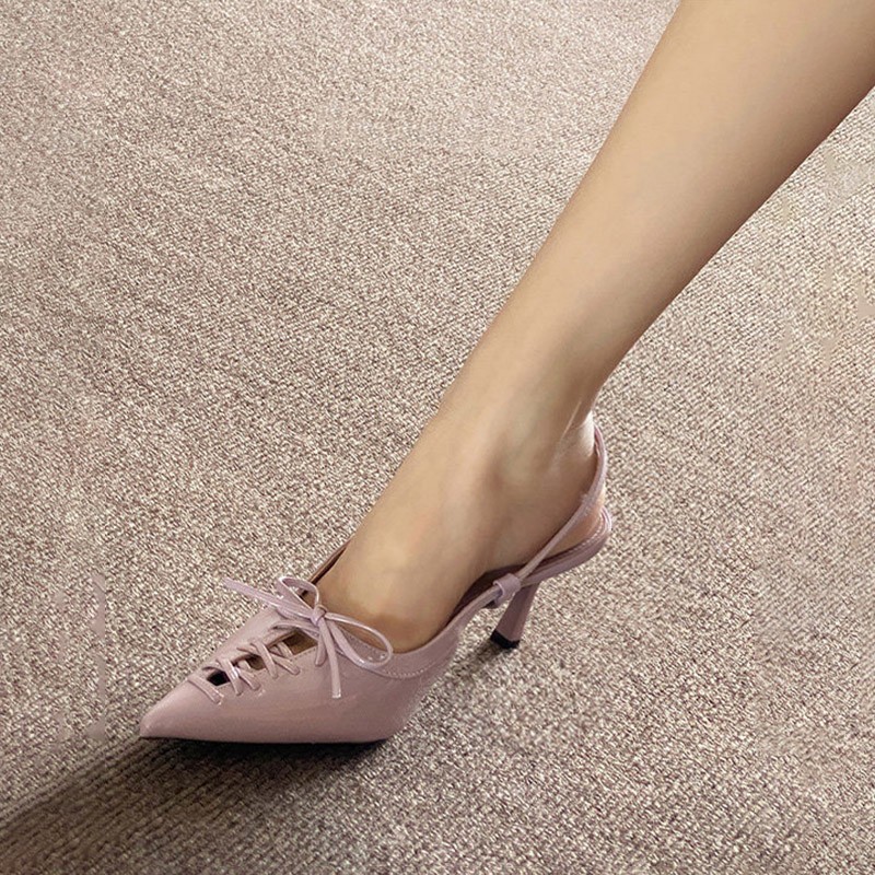 유럽풍 포인티드 토, 슬림 힐, 리본 장식, 스트랩 하 - Sandal Strappy Heeled 리뷰 및 가격
