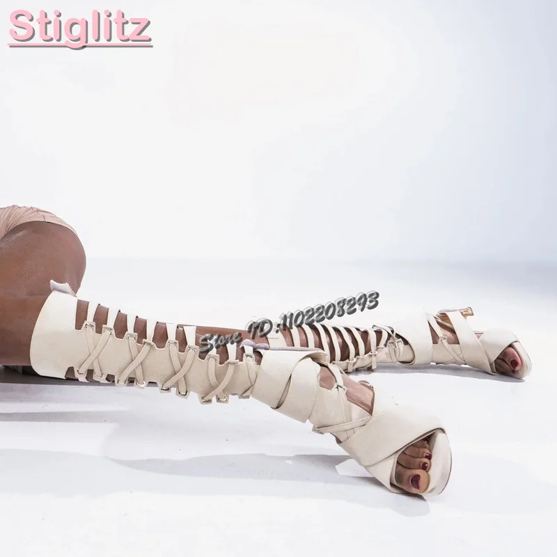 레트로 크로스 타이 로마 샌들 솔리드 프로스트 라운드  - Sandal Strappy Heeled 리뷰 및 가격