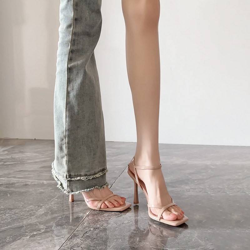 스틸레토 샌들 여성 샤 원 워드 스트랩 스퀘어 토 하이 - Sandal Strappy Heeled 리뷰 및 가격